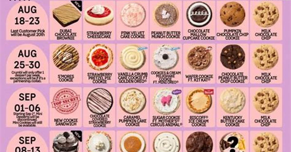 Crumbl Cookies Spoilers: the Upcoming Rotating Flavors Leaking Online